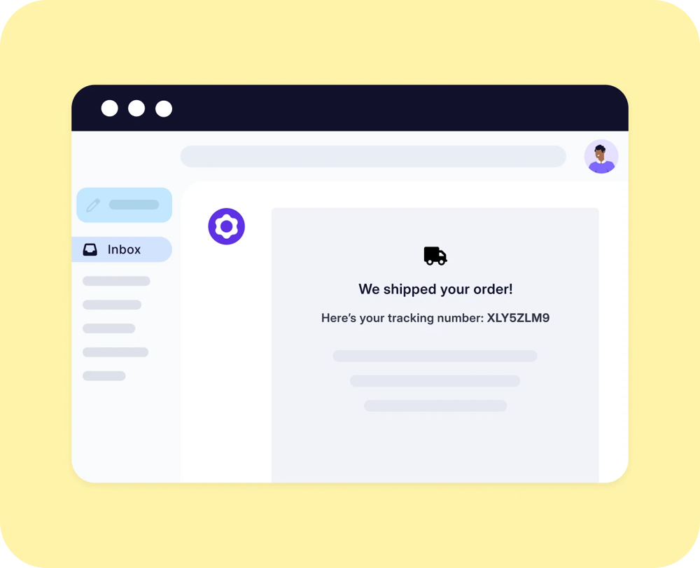 Compartilhe atualizações sobre o envio