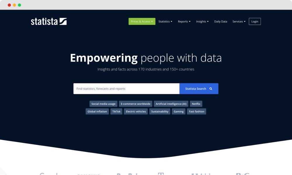 #4 Best market research tool - Statista