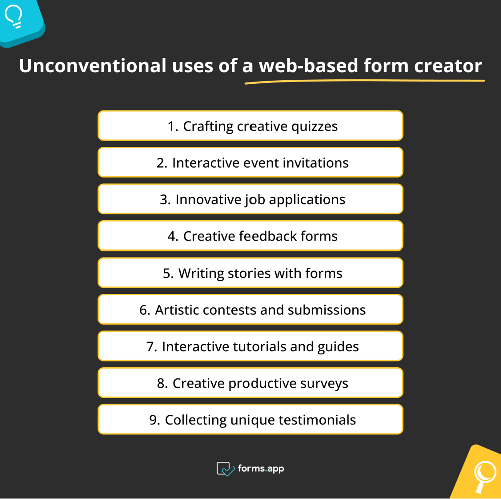 Unconventional uses of a web-based form creator