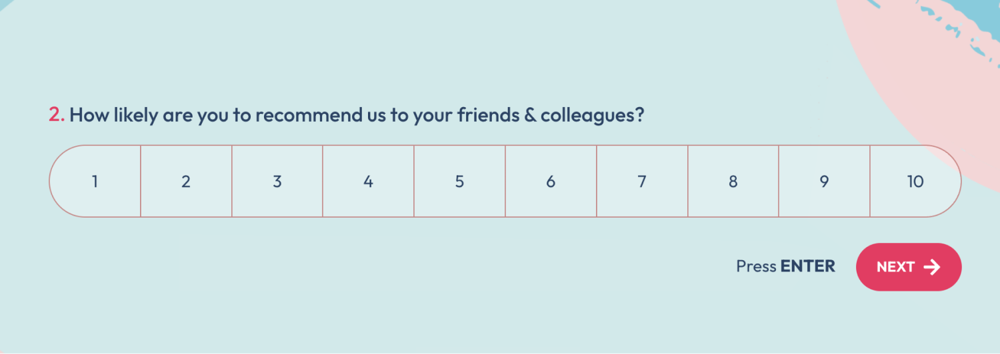 An opinion scale question example