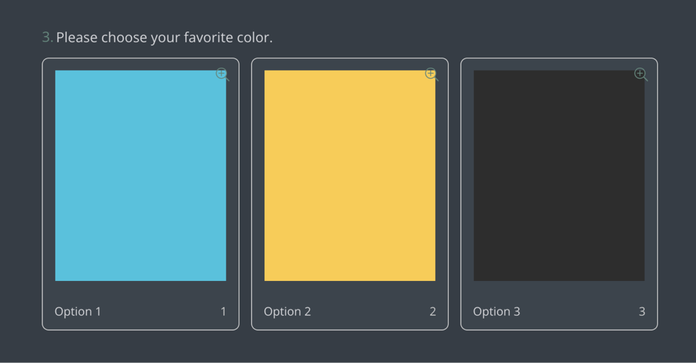 A picture selection question example