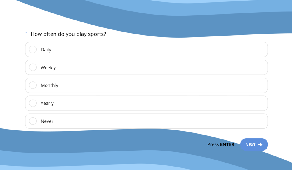 General sports survey question example