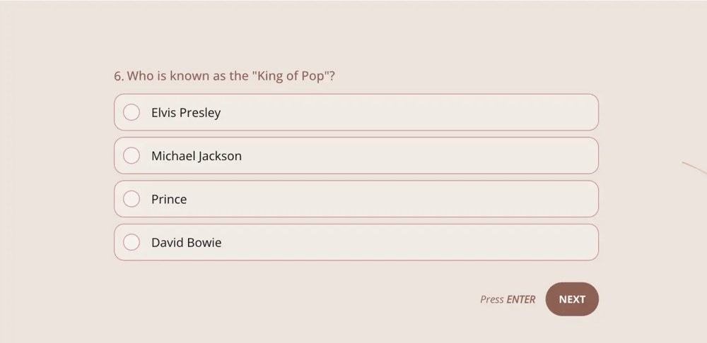 Une question de quiz sur la musique