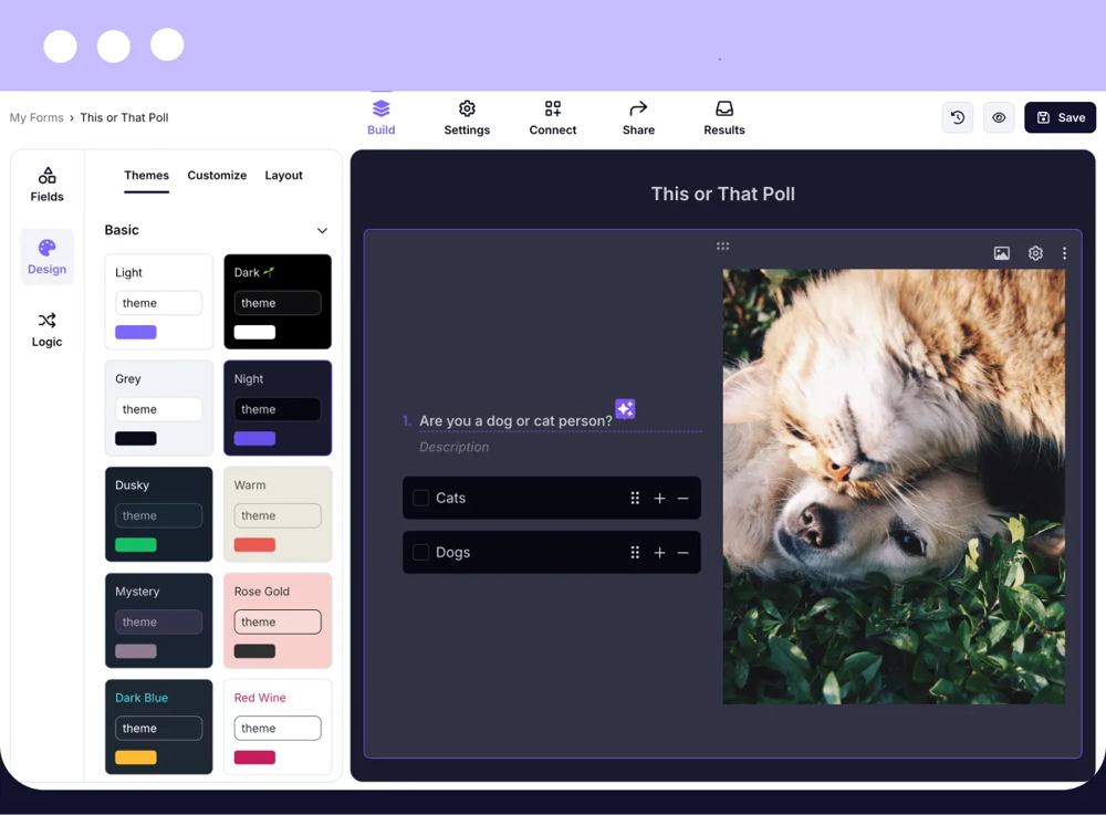 Change the design of your poll