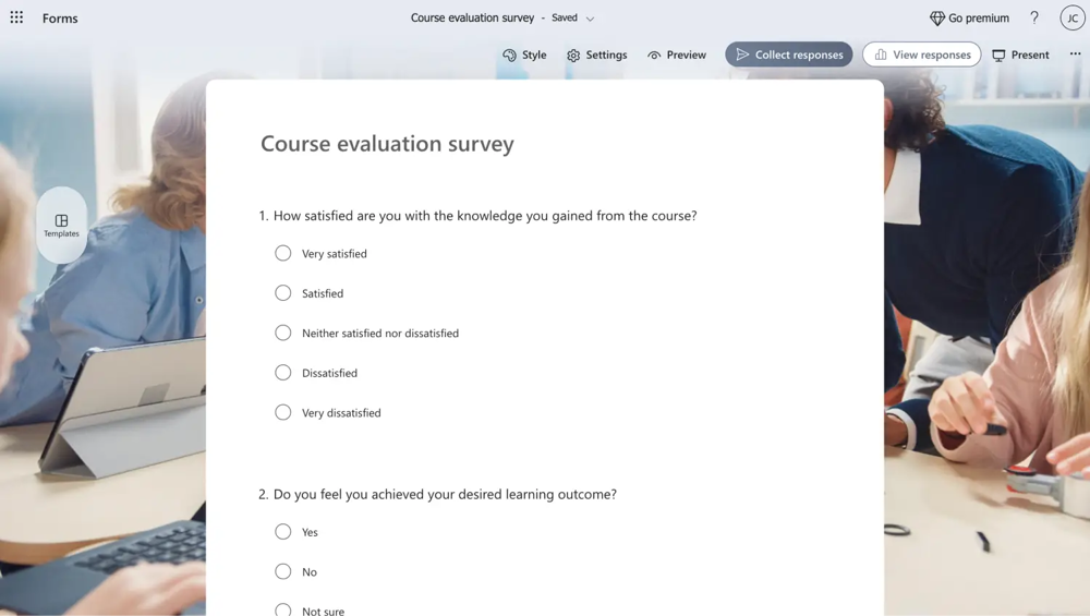 Kursbewertungsfragebogen von MS Forms