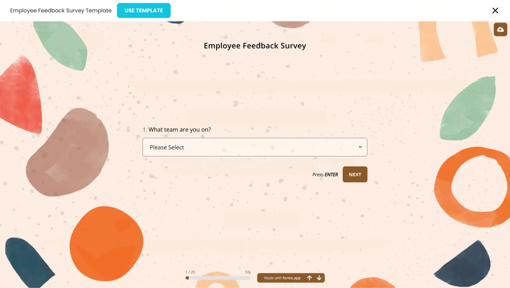 Mitarbeiterzufriedenheitsumfrage von forms.app