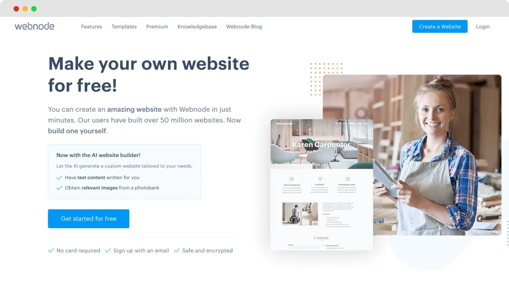 Homepage von Webnode