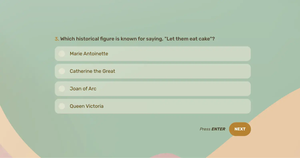 Uma pergunta divertida de história