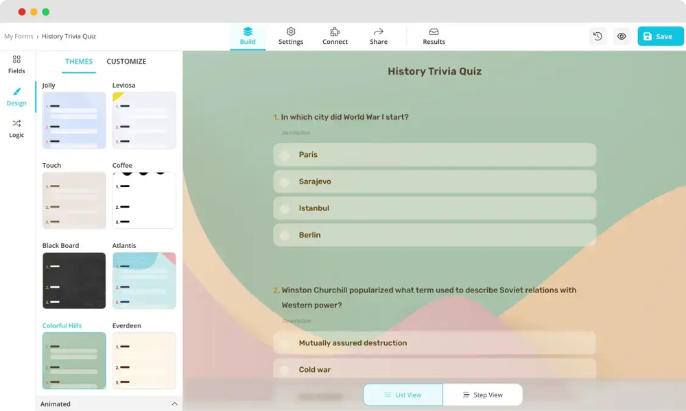 Personalize o design