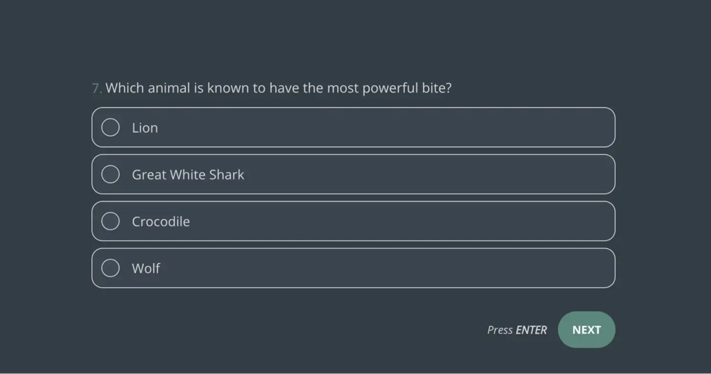 Une question à poser dans un quiz sur les animaux et la nature