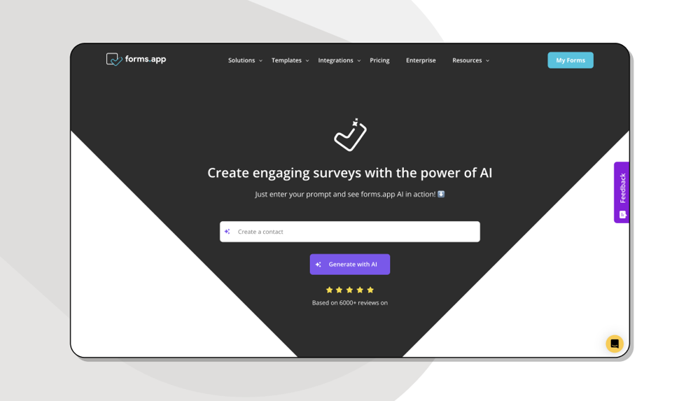 Try forms.app AI survey tool