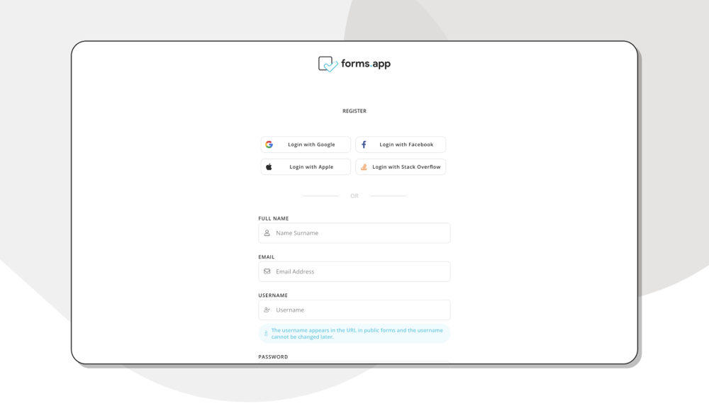 Erstellen Sie Ihr forms.app-Konto