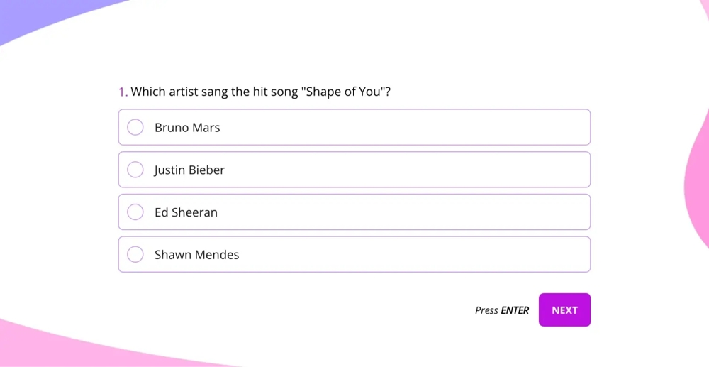 Eine allgemeine Pop-Quiz-Frage
