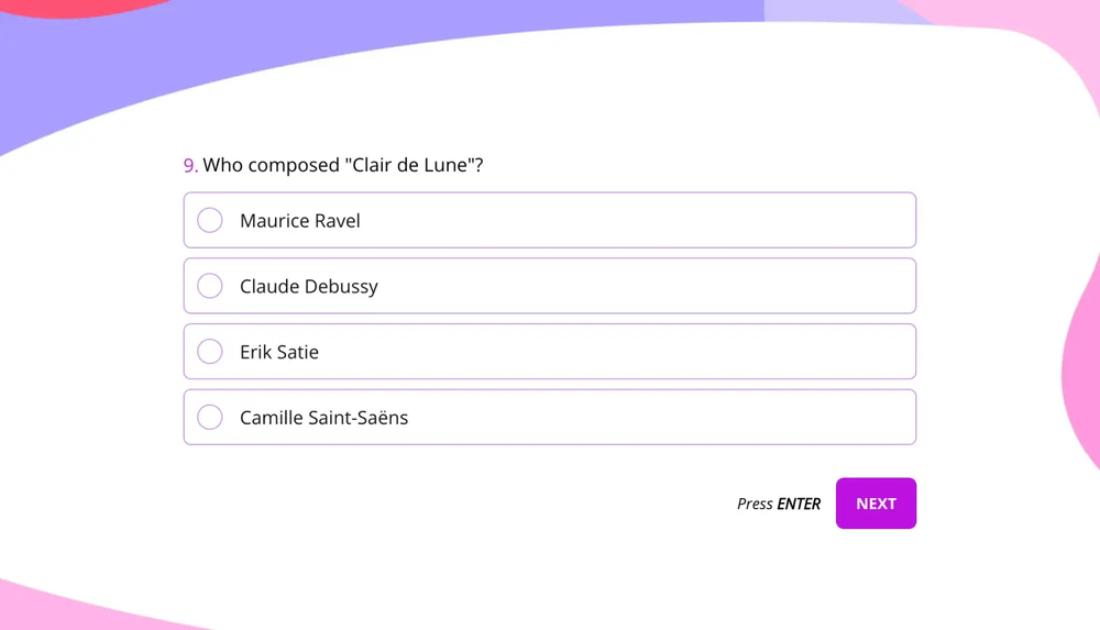 A question to ask in a find the Classical music quiz