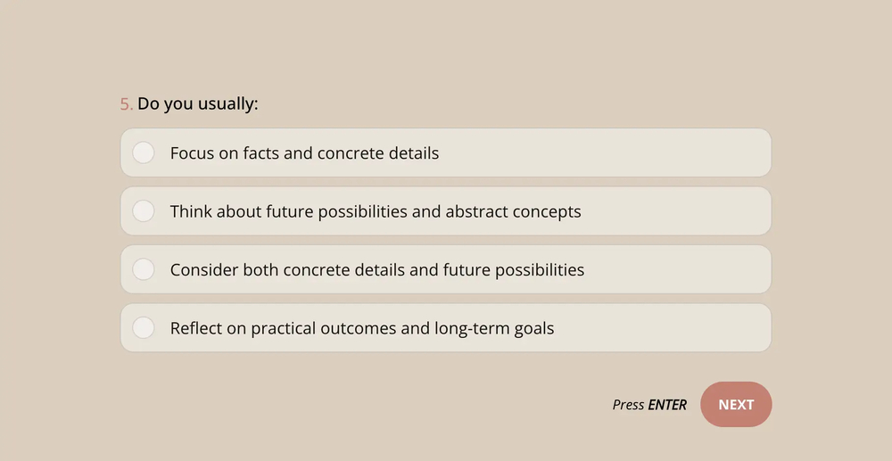 Eine Frage über Persönlichkeitstyp