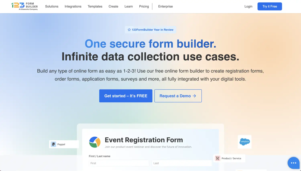 #7 Cognito Forms alternative - 123FormBuilder