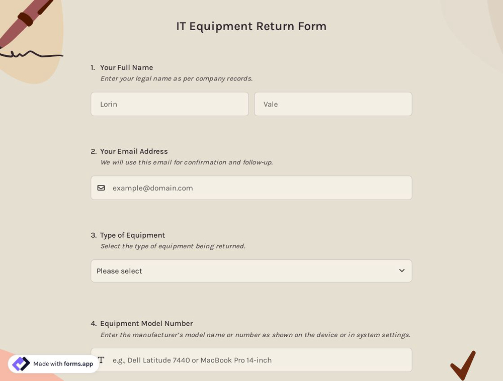 IT Equipment Return Form
