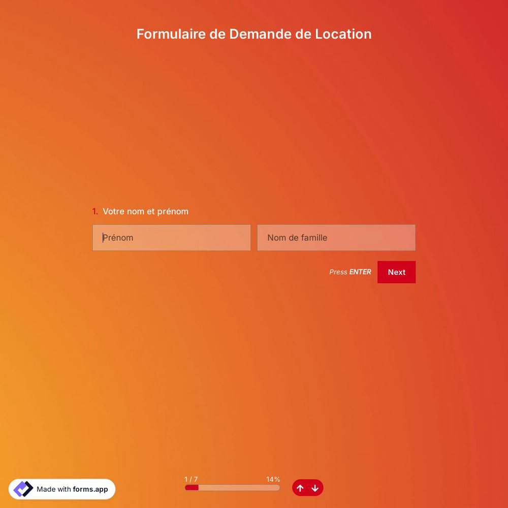 Modèle de Formulaire de Demande de Location