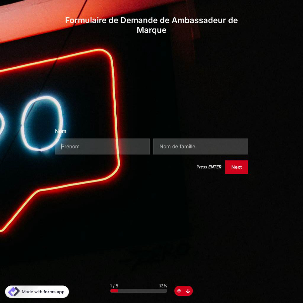 Modèle de Formulaire de Demande de Ambassadeur de Marque