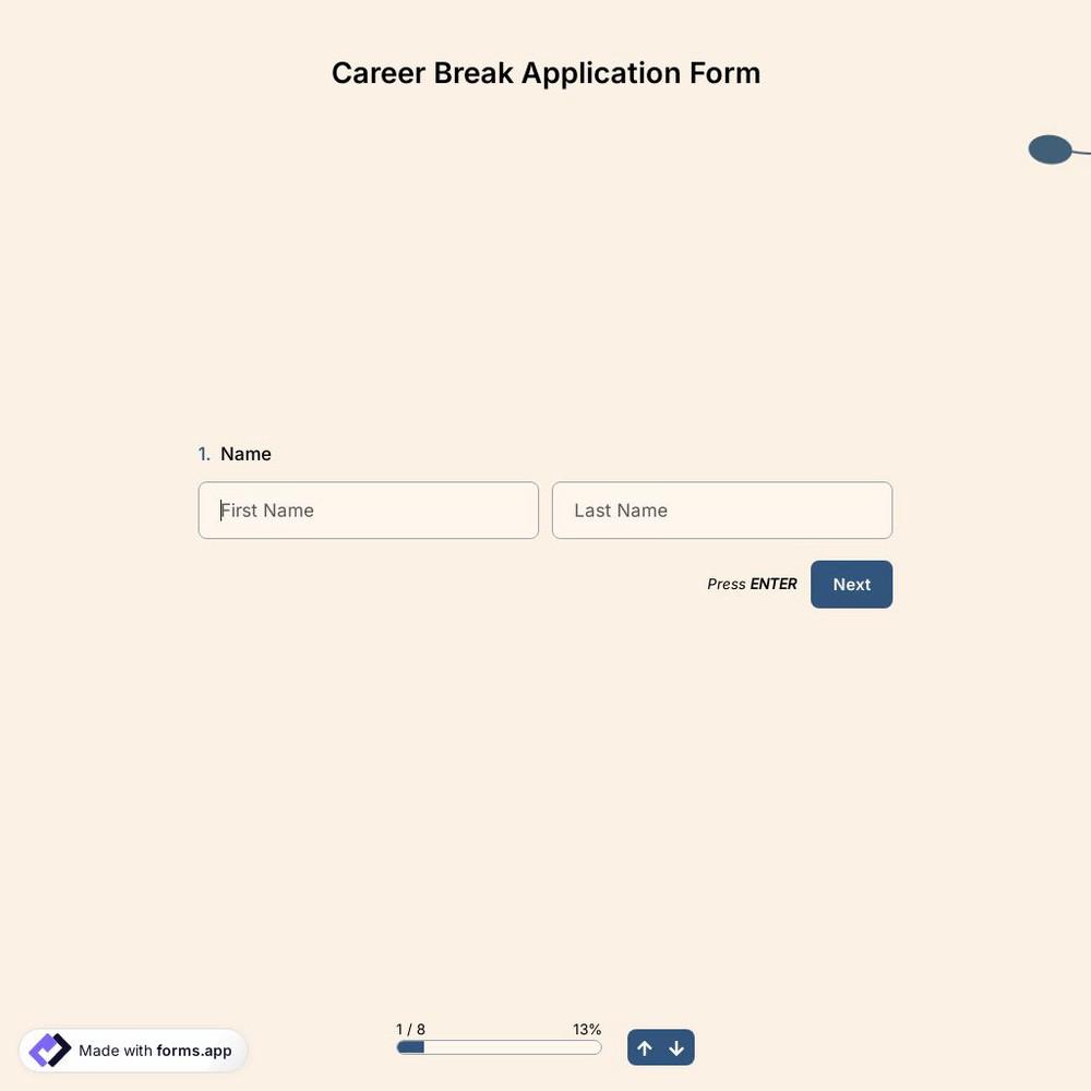 Career Break Application Form Template