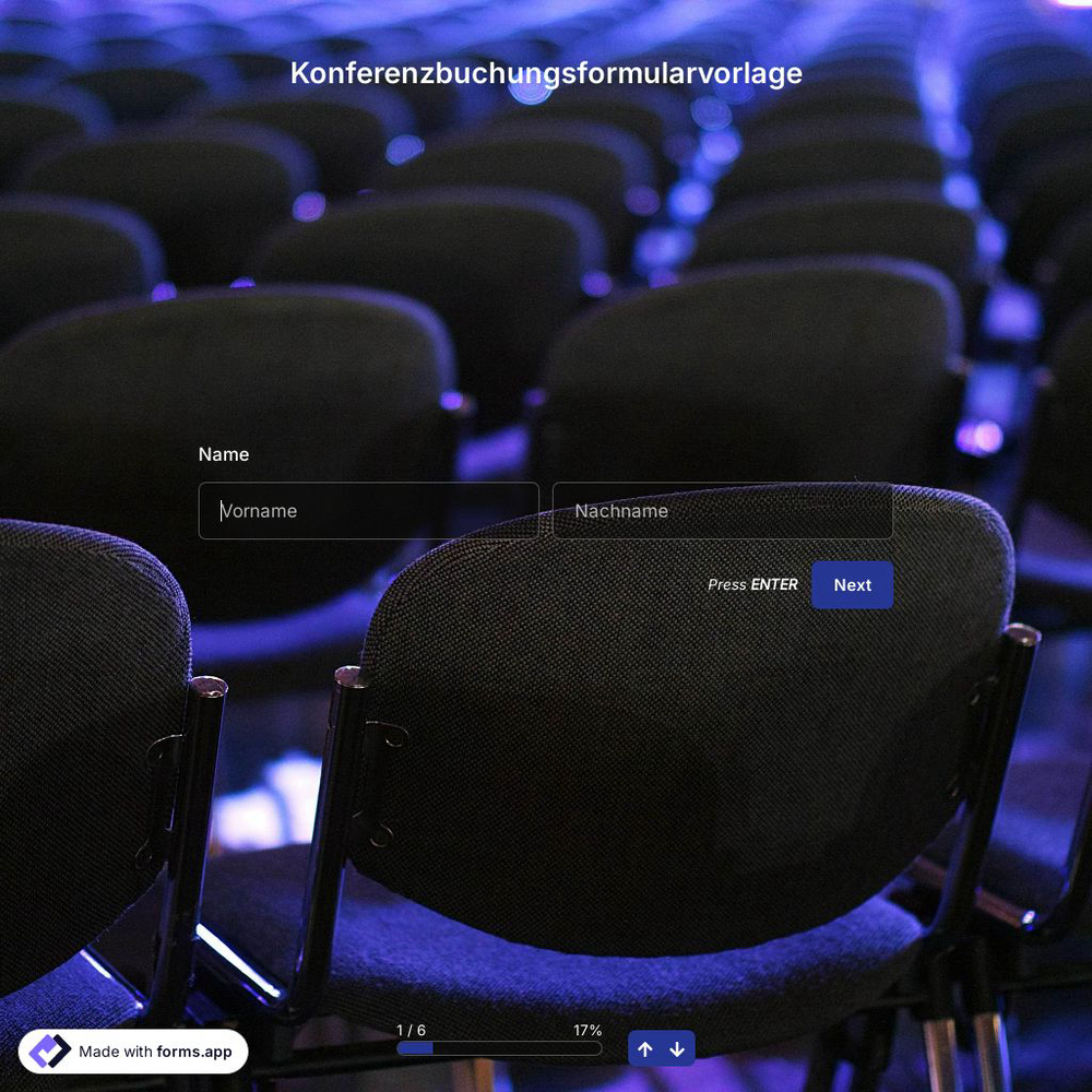 Konferenzbuchungsformularvorlage