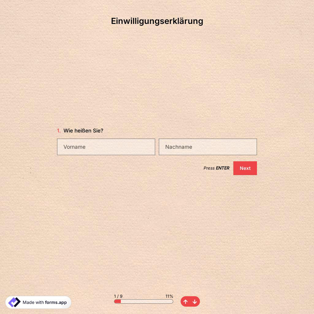 Vorlage für die Einwilligungserklärung