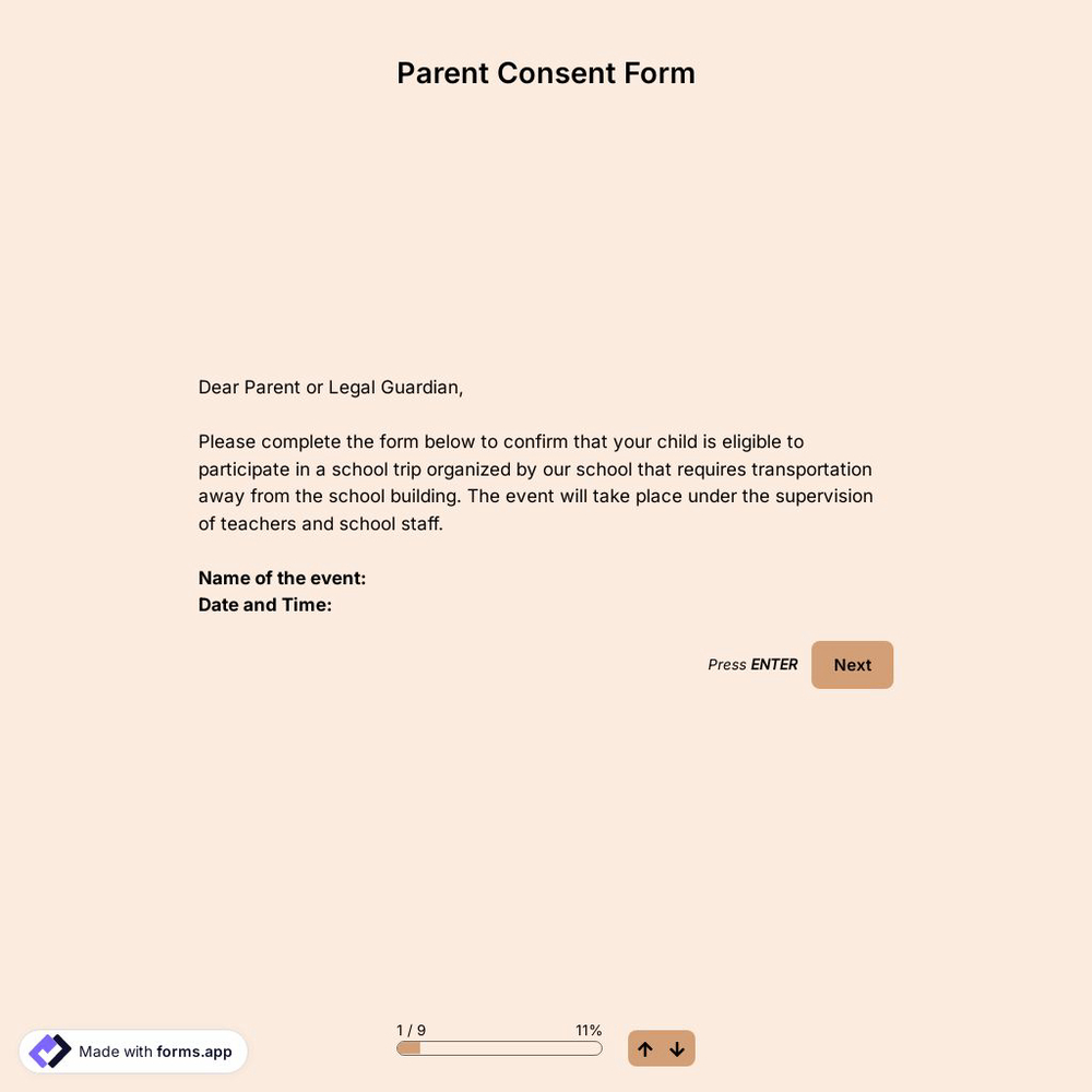 Parent Consent Form Template