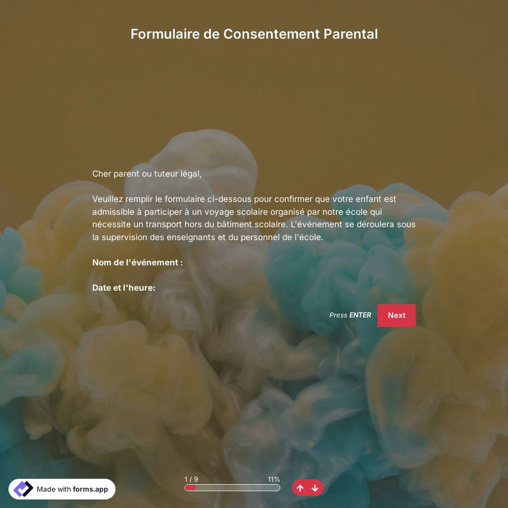 Modèle de Formulaire de Consentement Parental