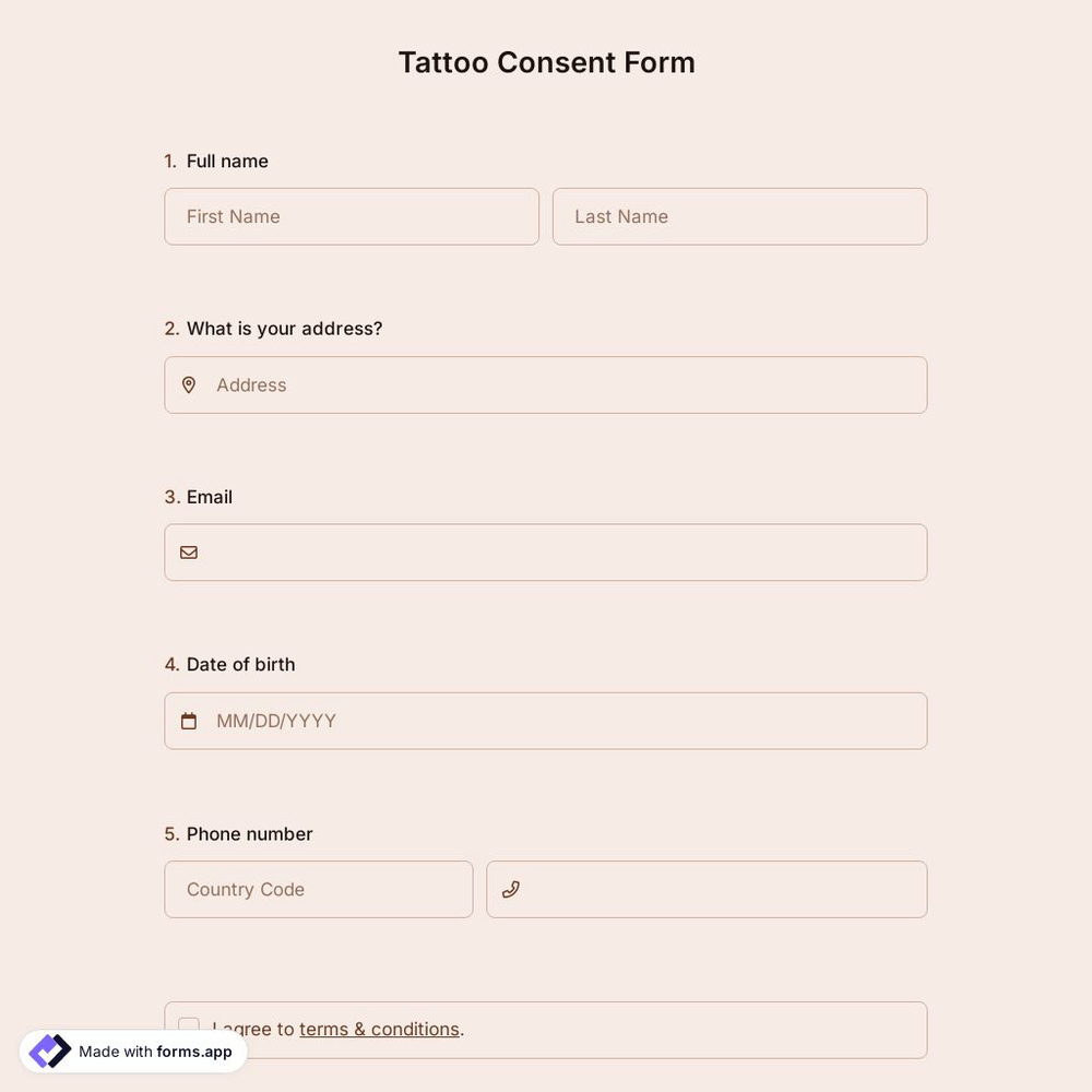 Tattoo Consent Form Template