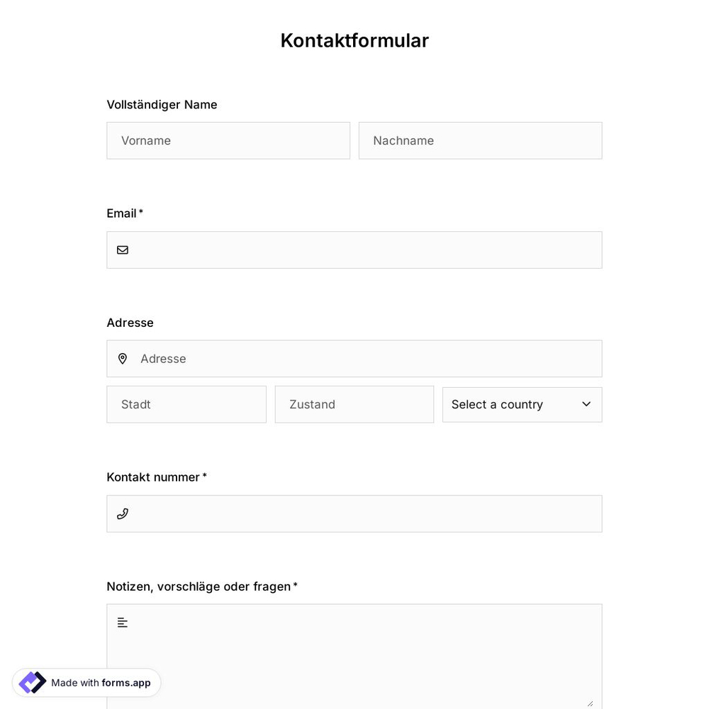 Website-Kontaktformularvorlage