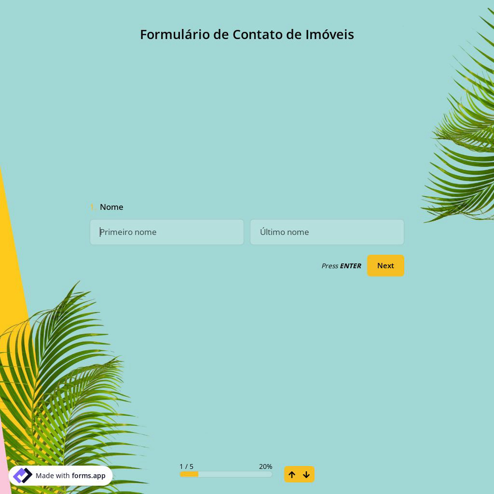 Modelo de Formulário de Contato de Imóveis