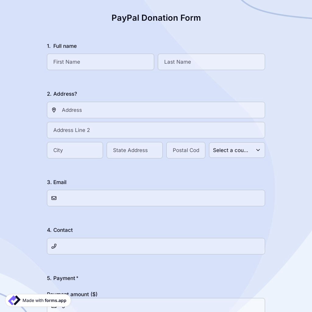 PayPal Donation Form Template