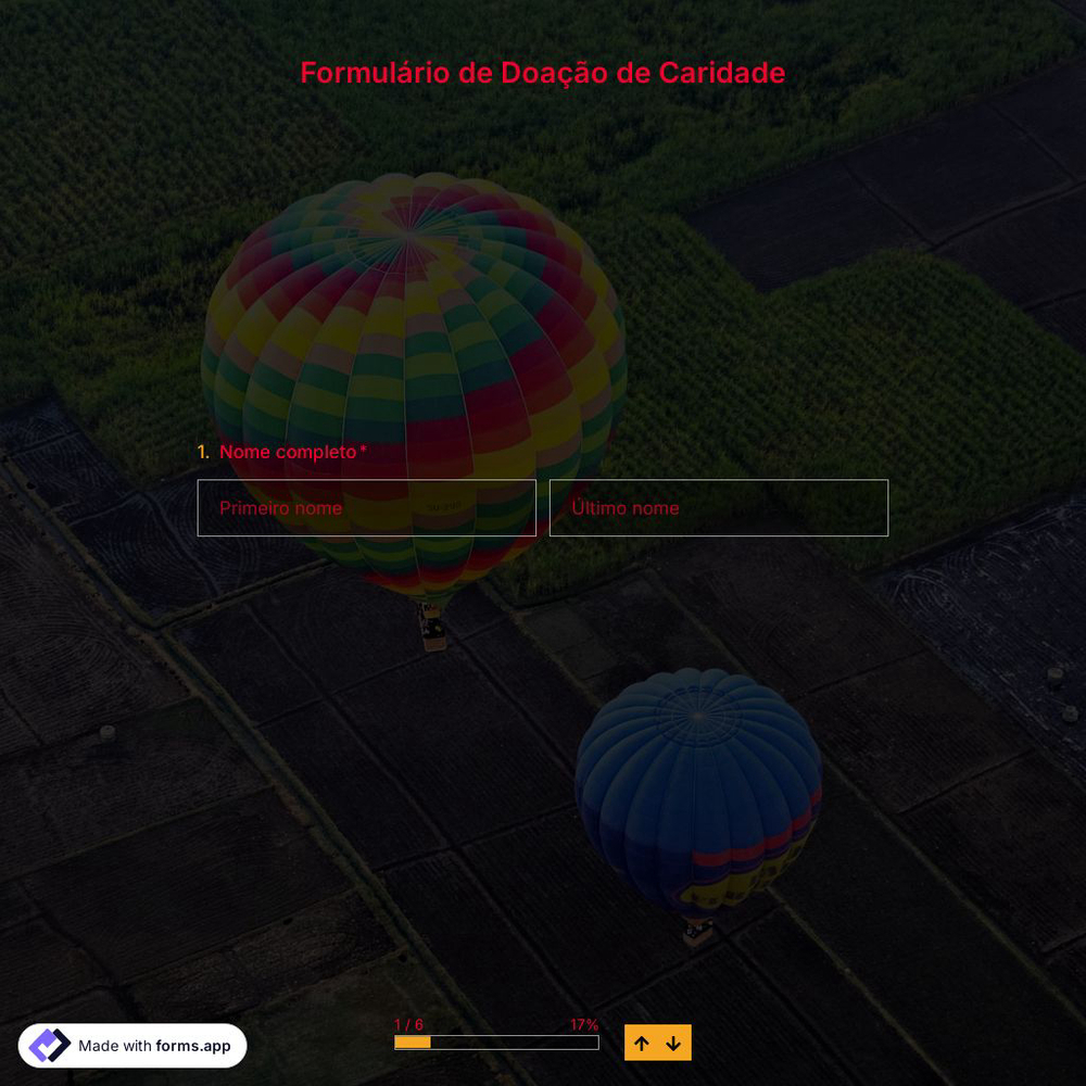 Modelo de Formulário de Doação de Caridade