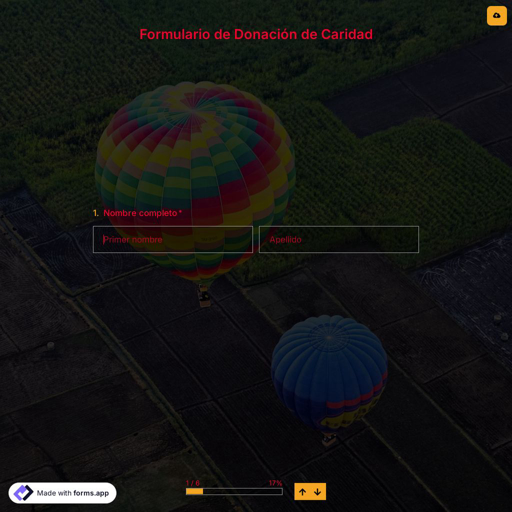 Plantilla de Formulario de Donación de Caridad