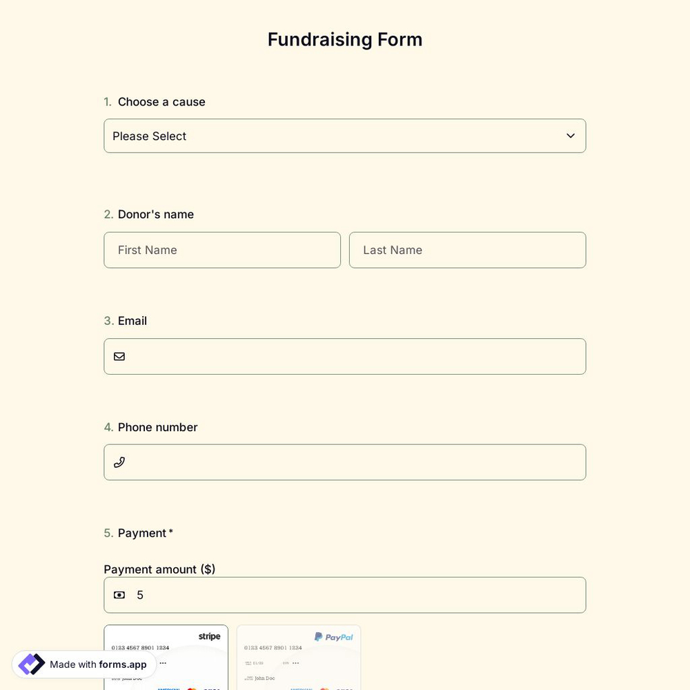 Fundraising Form Template