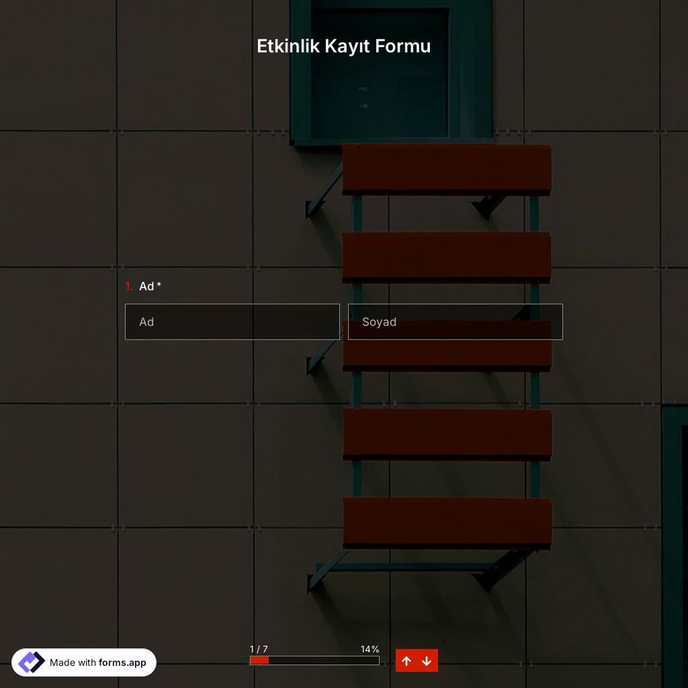 Etkinlik Kayıt Formu Şablonu