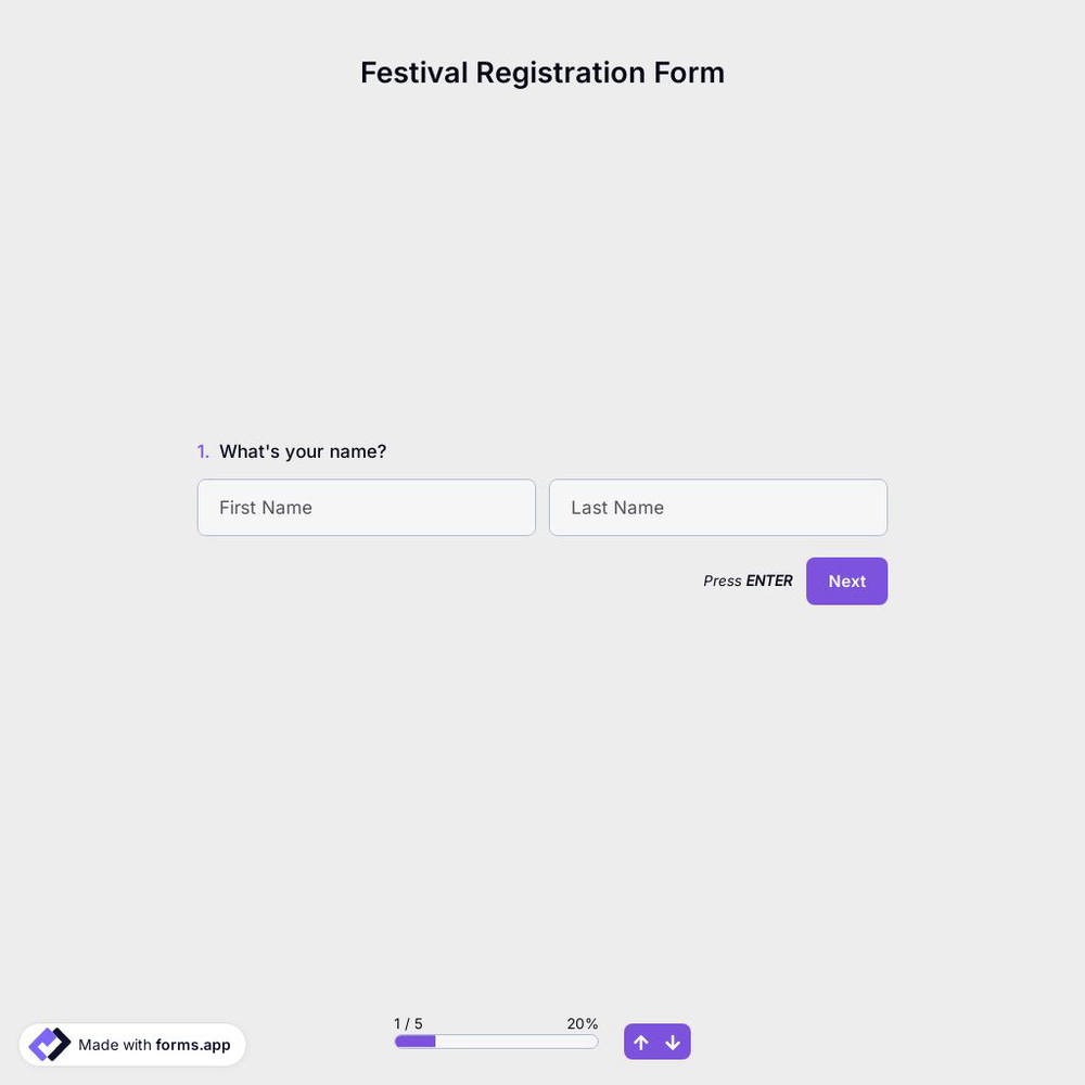 Festival Registration Form Template