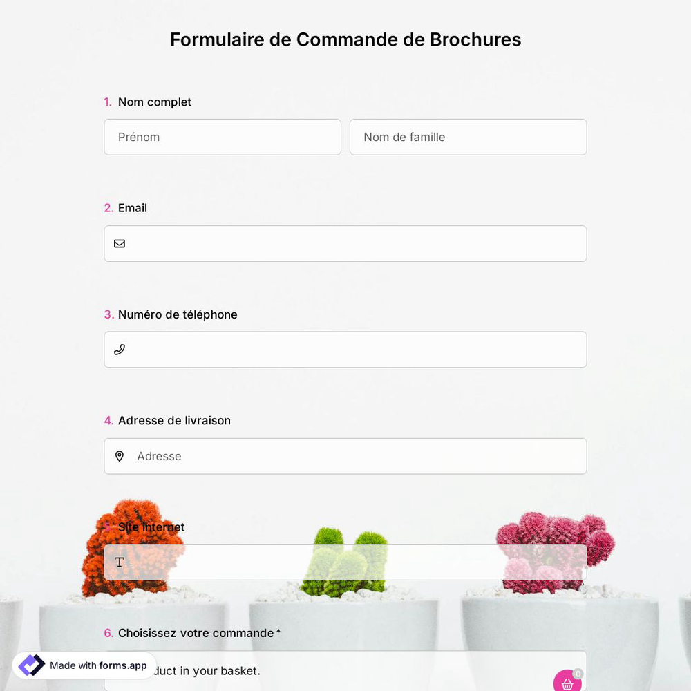Modèle de Formulaire de Commande de Brochure