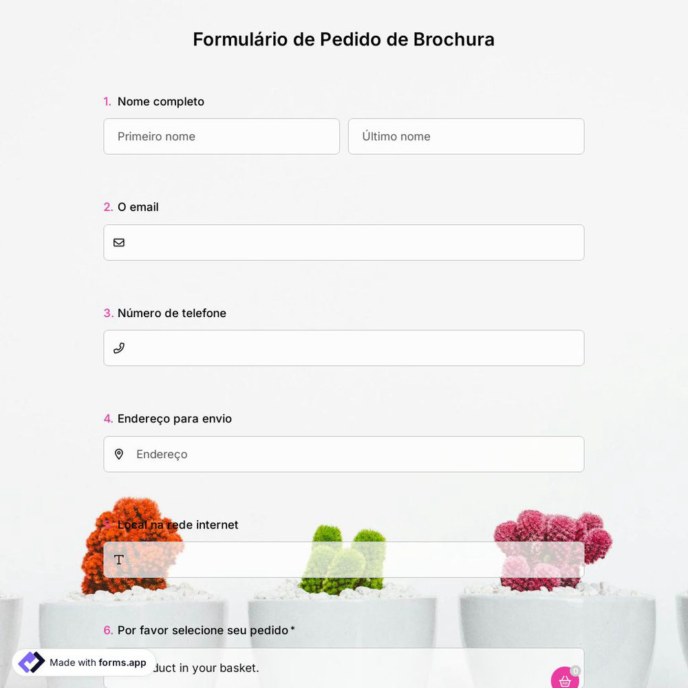 Modelo de Formulário de Pedido de Folheto