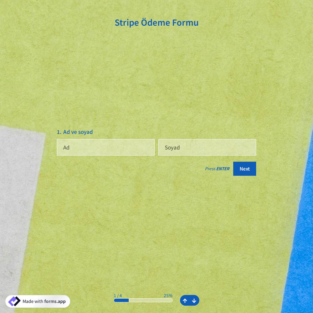 Stripe Ödeme Formu Şablonu