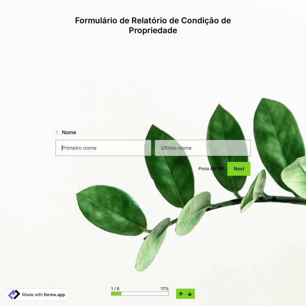 Modelo de Formulário de Relatório de Condição de Propriedade