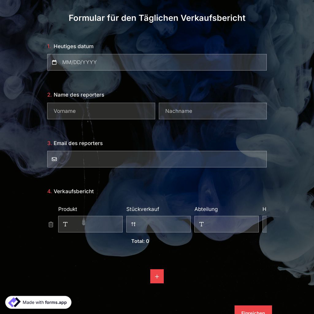 Vorlage für den Täglichen Verkaufsbericht