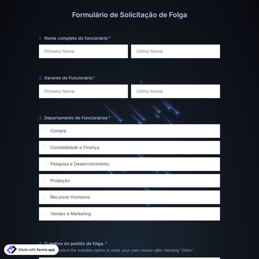 Formulário de Solicitação de Folga