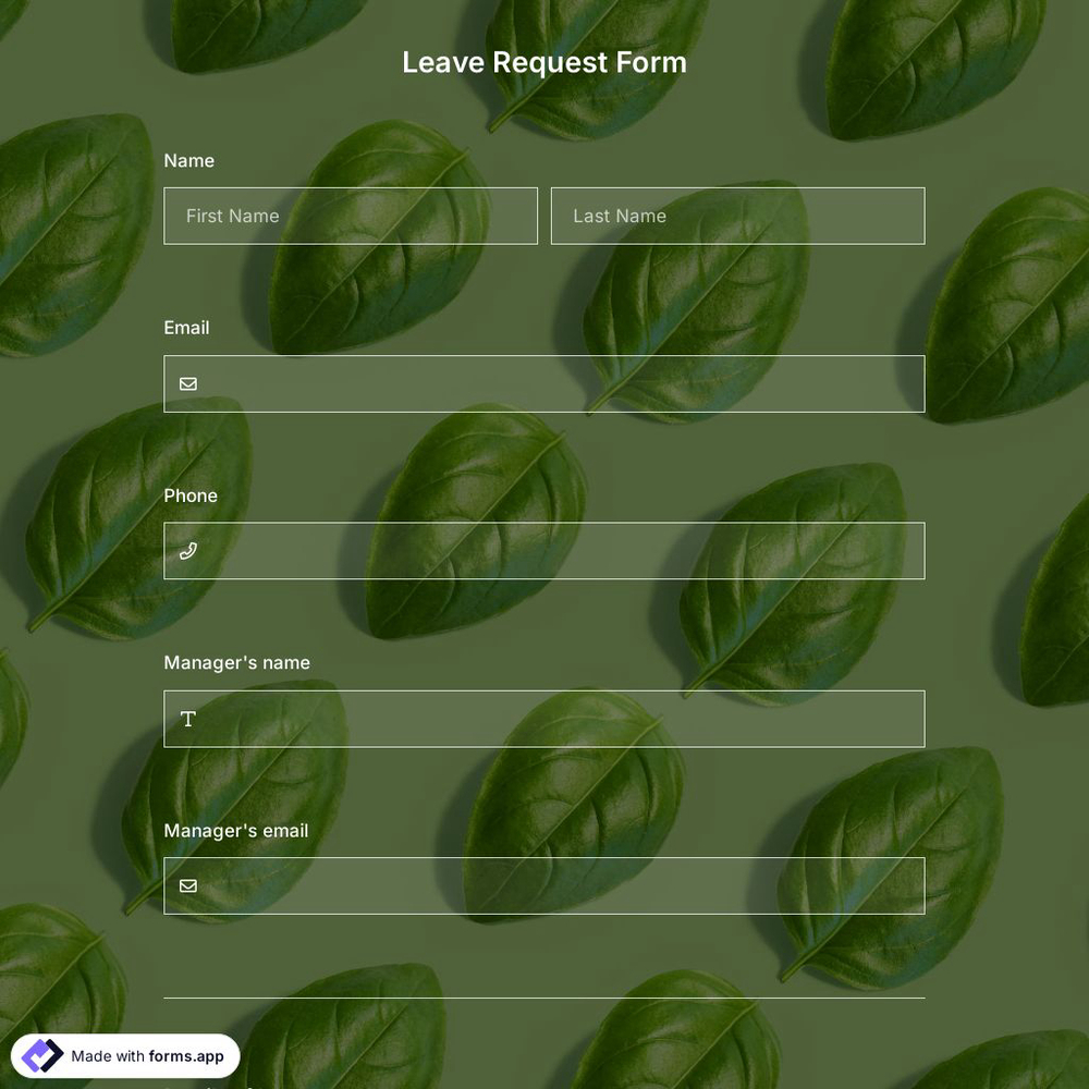 Leave Request Form Template