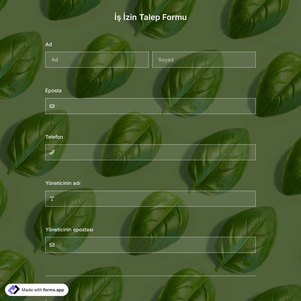 İzin Talep Formu Şablonu