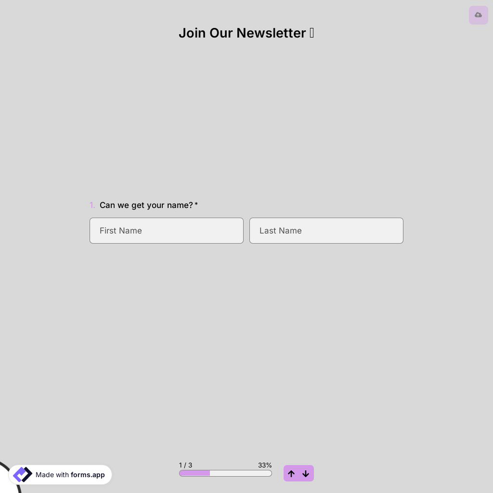 Newsletter Sign Up Form Template