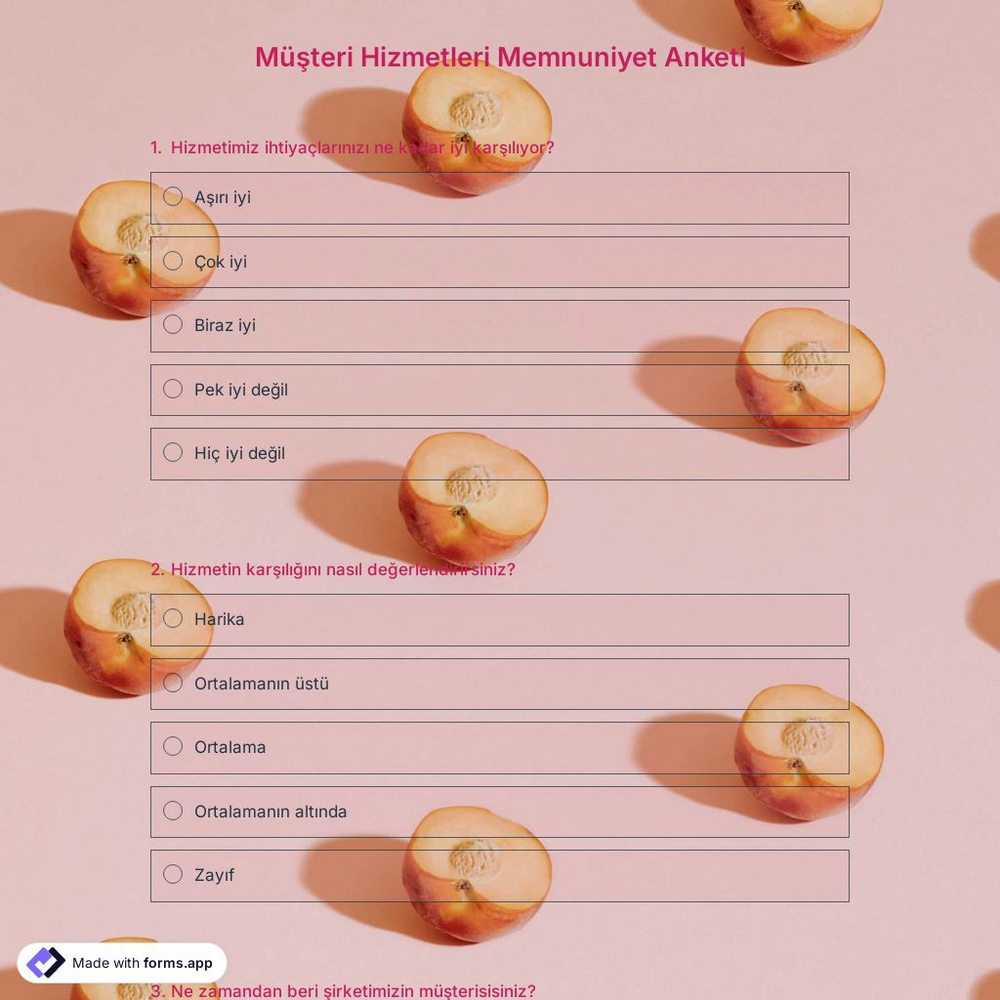 Müşteri Hizmetleri Memnuniyeti Anketi Şablonu