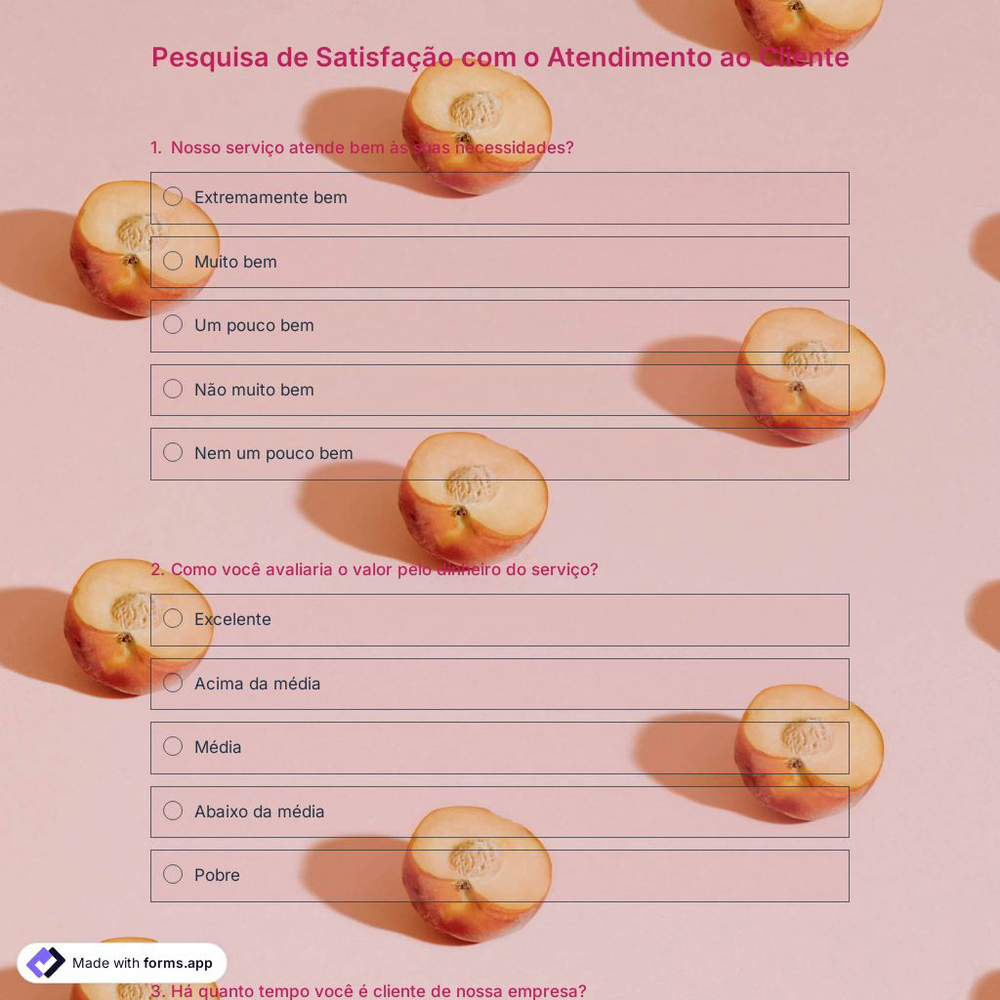 Modelo de Pesquisa de Satisfação de Atendimento ao Cliente
