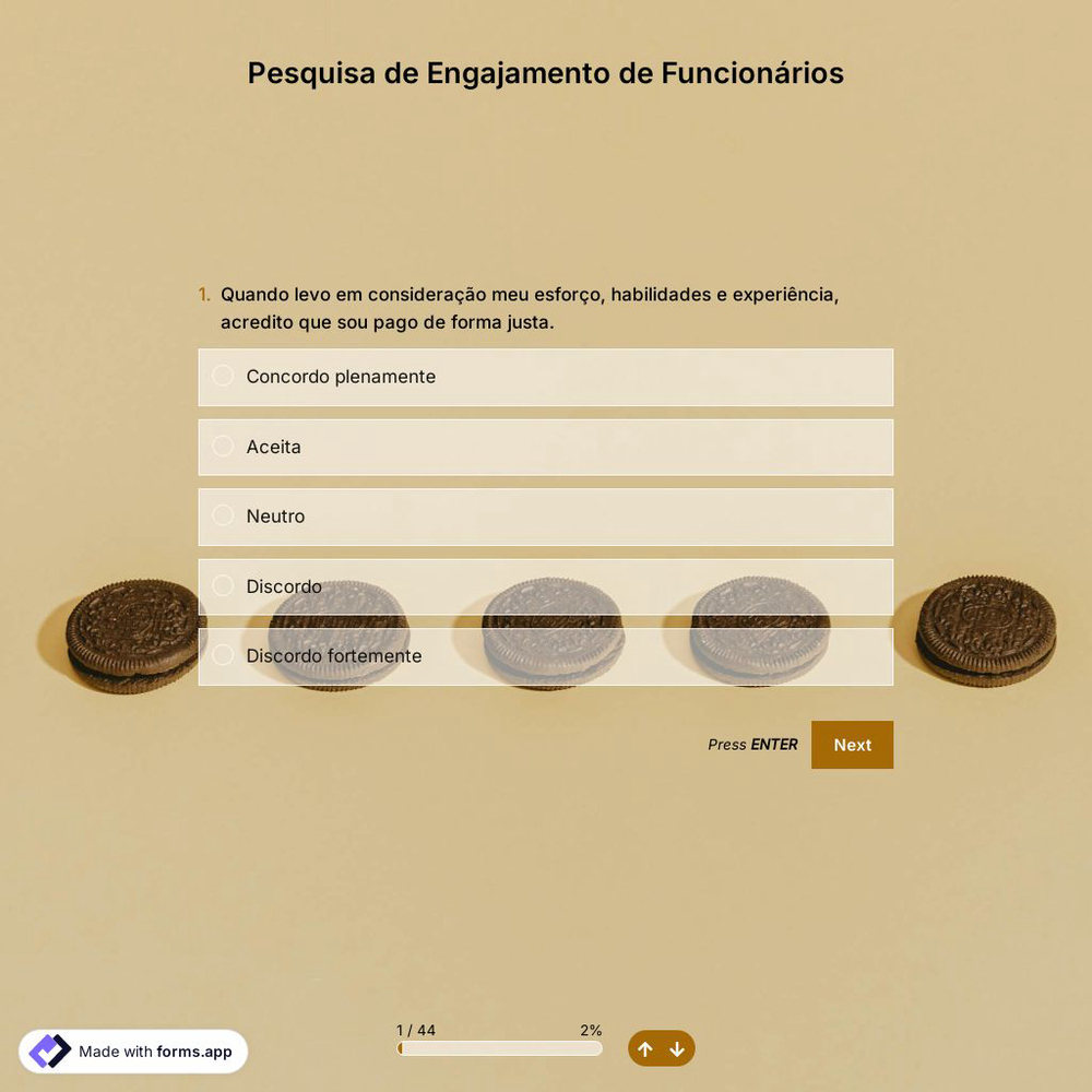 Modelo de Pesquisa de Engajamento de Funcionários
