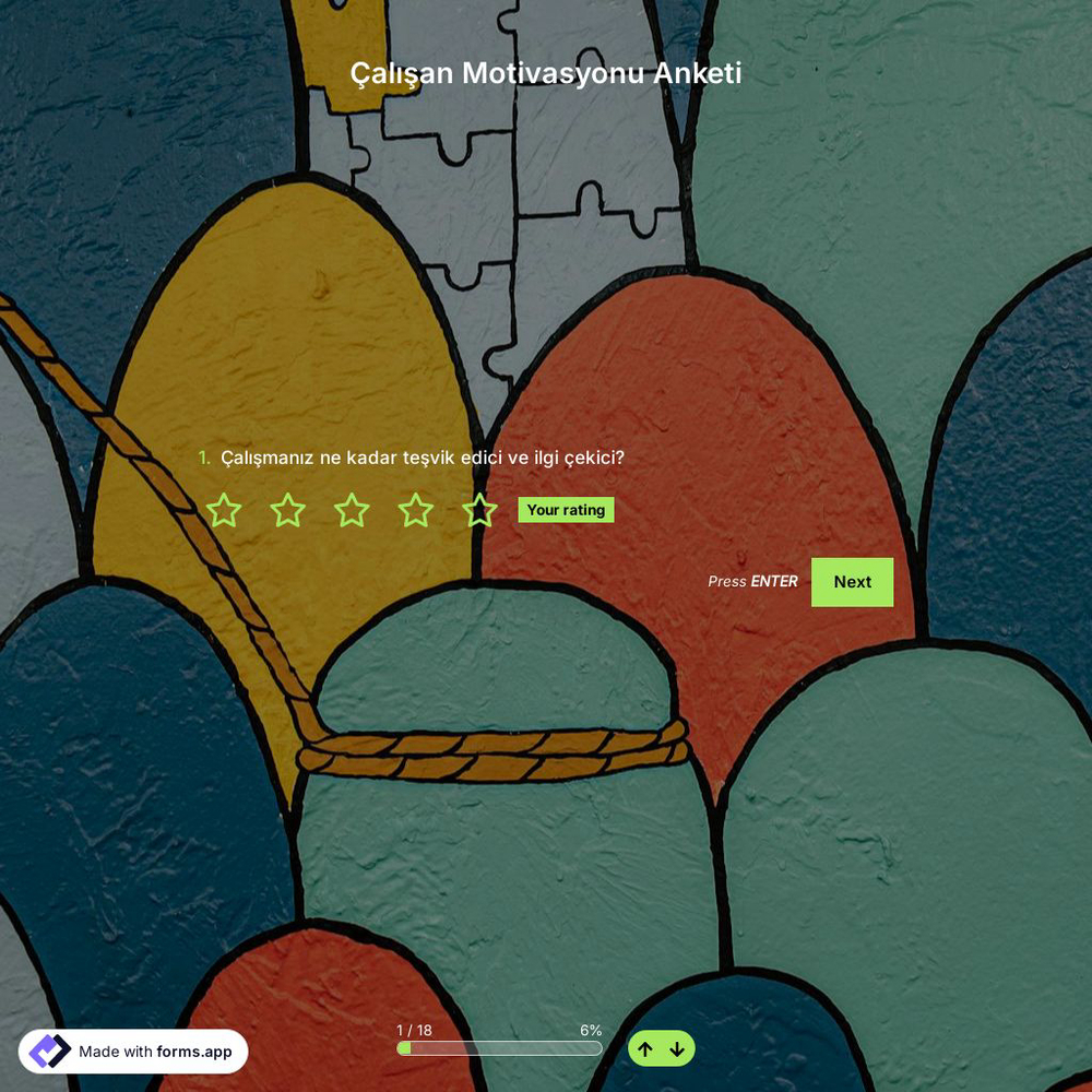 Çalışan Motivasyonu Anketi Şablonu